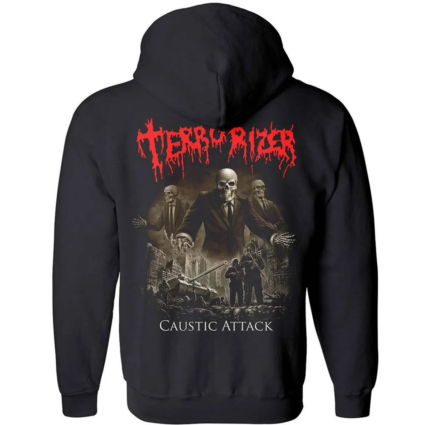 Terrorizer Logo Caustic Attack Zip Hoodie