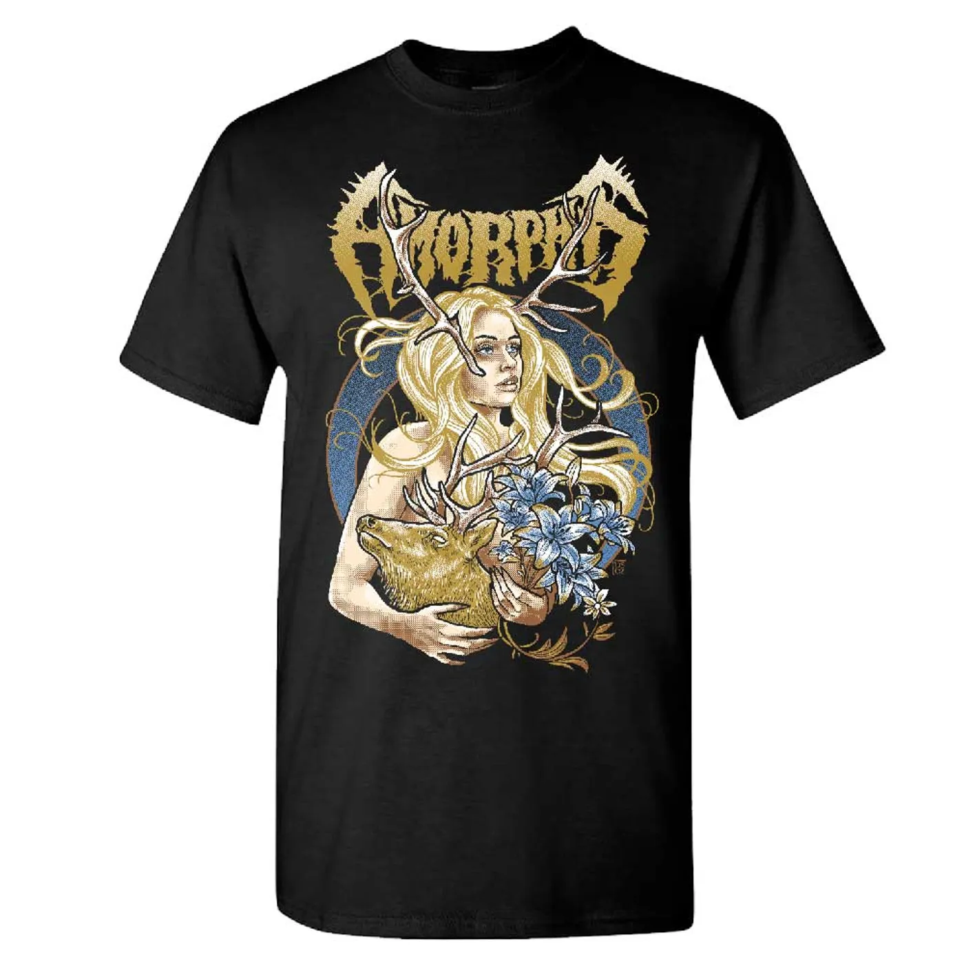 Amorphis Golden Elk Girl Black T-Shirt