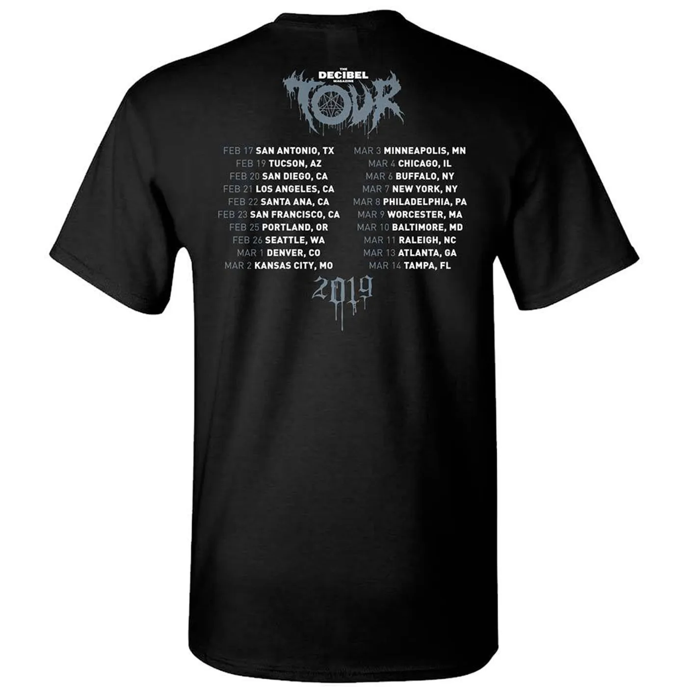 Morbid Angel Decibel Tour Date Back T-Shirt