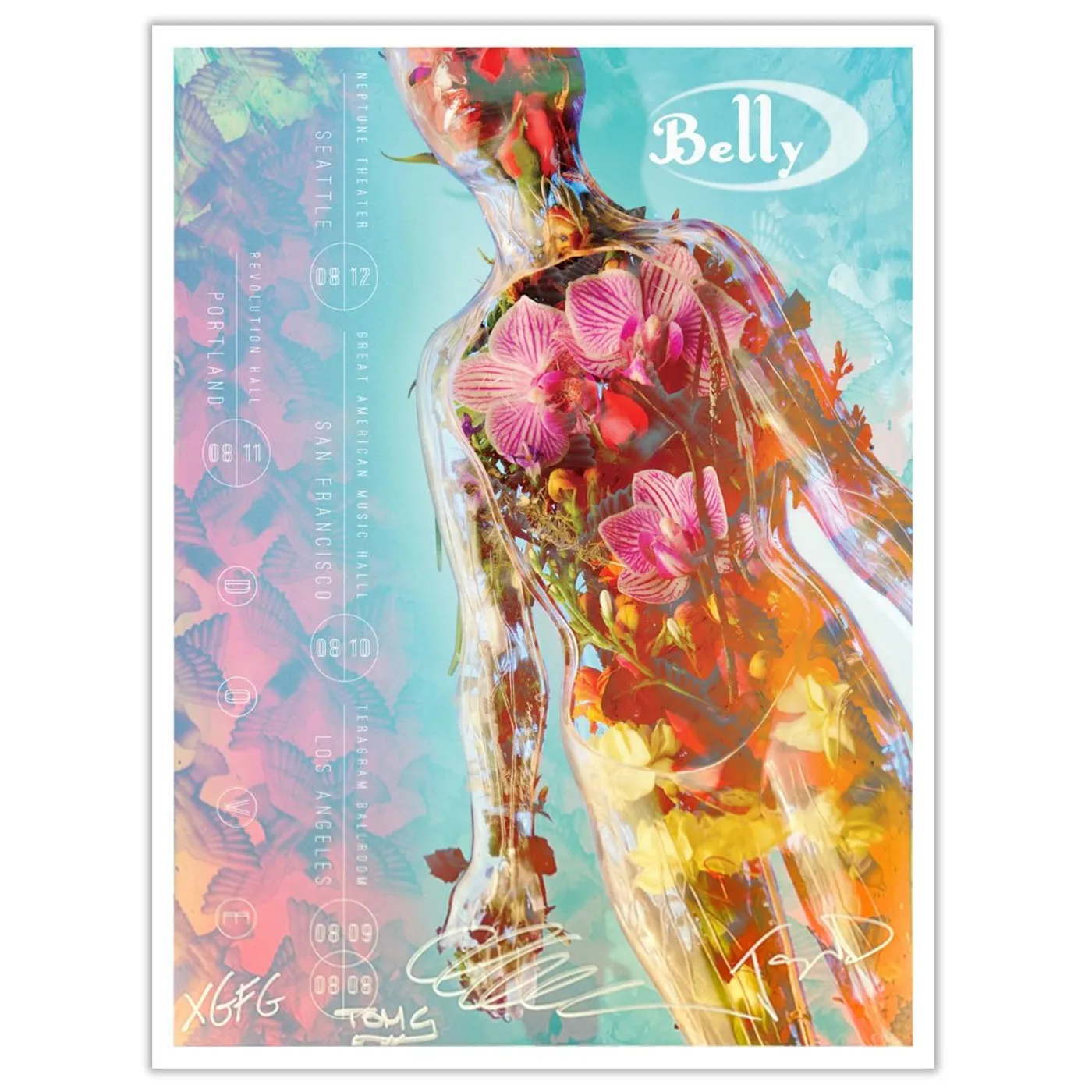 Belly Signed 2018 West Coast Tour Poster