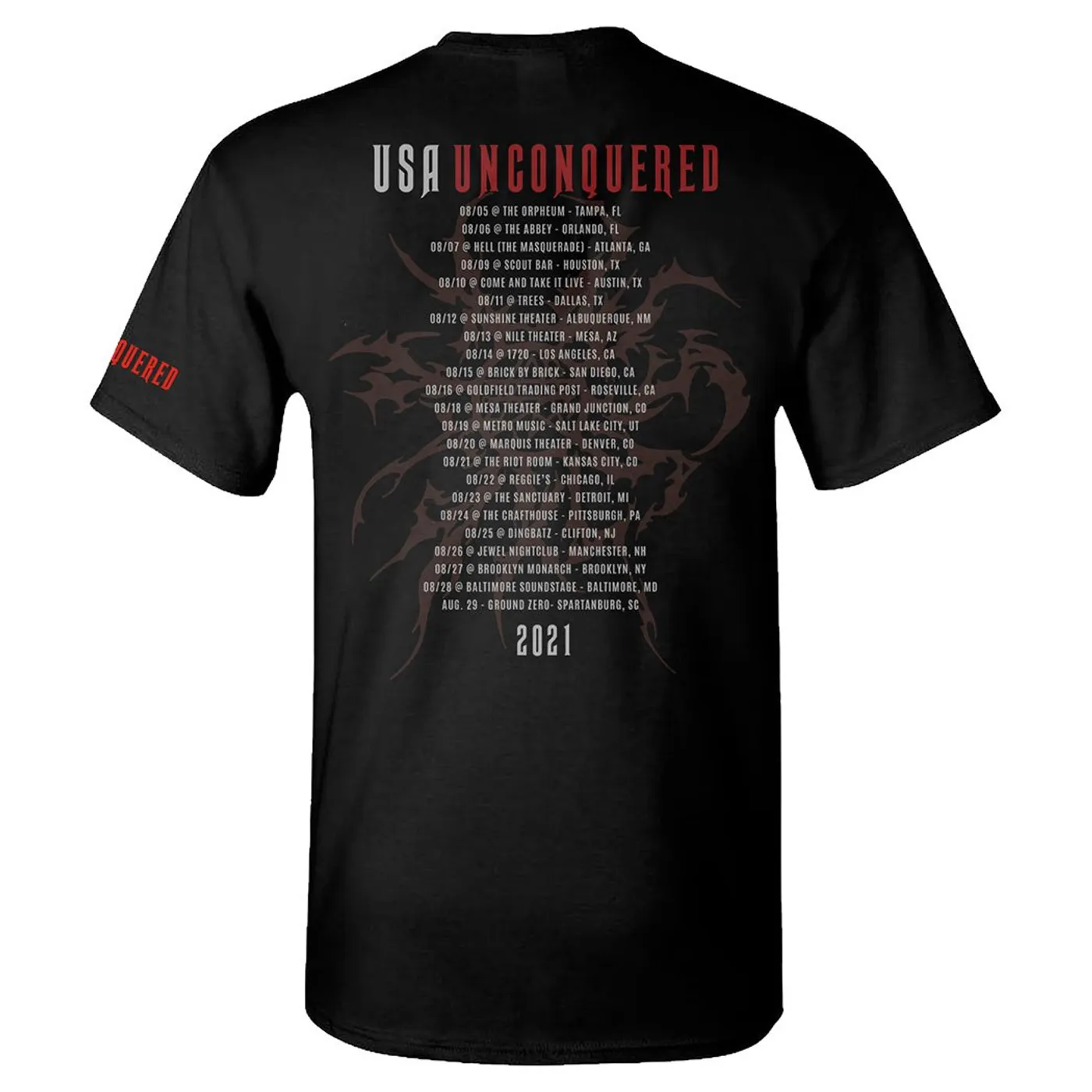 Kataklysm Unconquered Tour 2021 T-Shirt