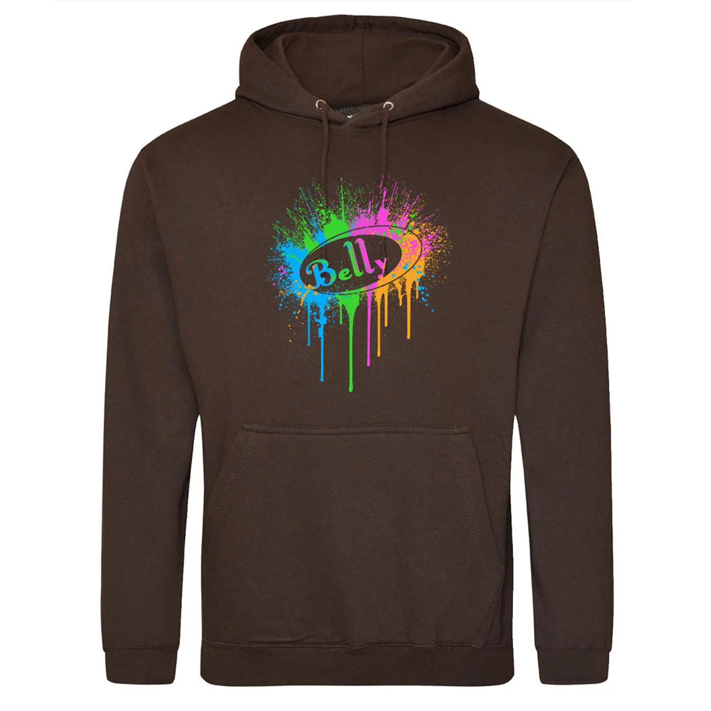 Belly Neon Splat Logo Pullover Hoodie - Brown