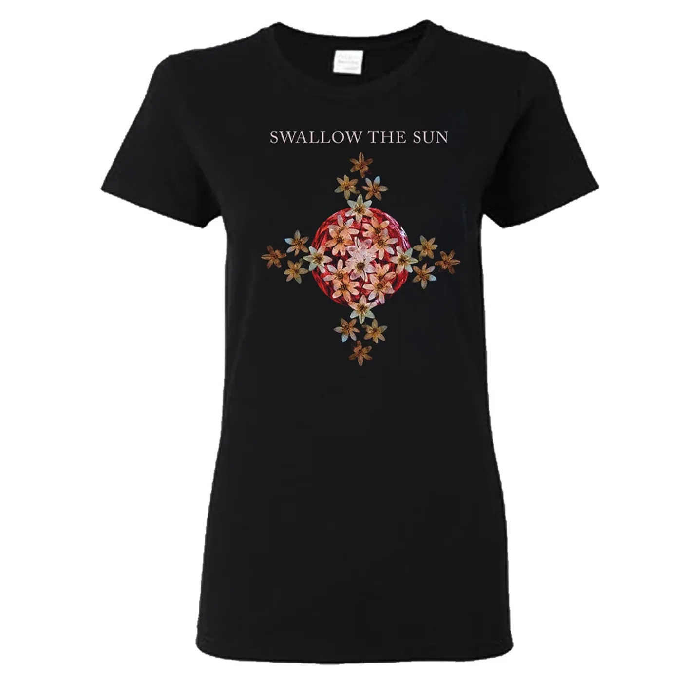 Swallow The Sun Moon Flower Cross Ladies T-Shirt