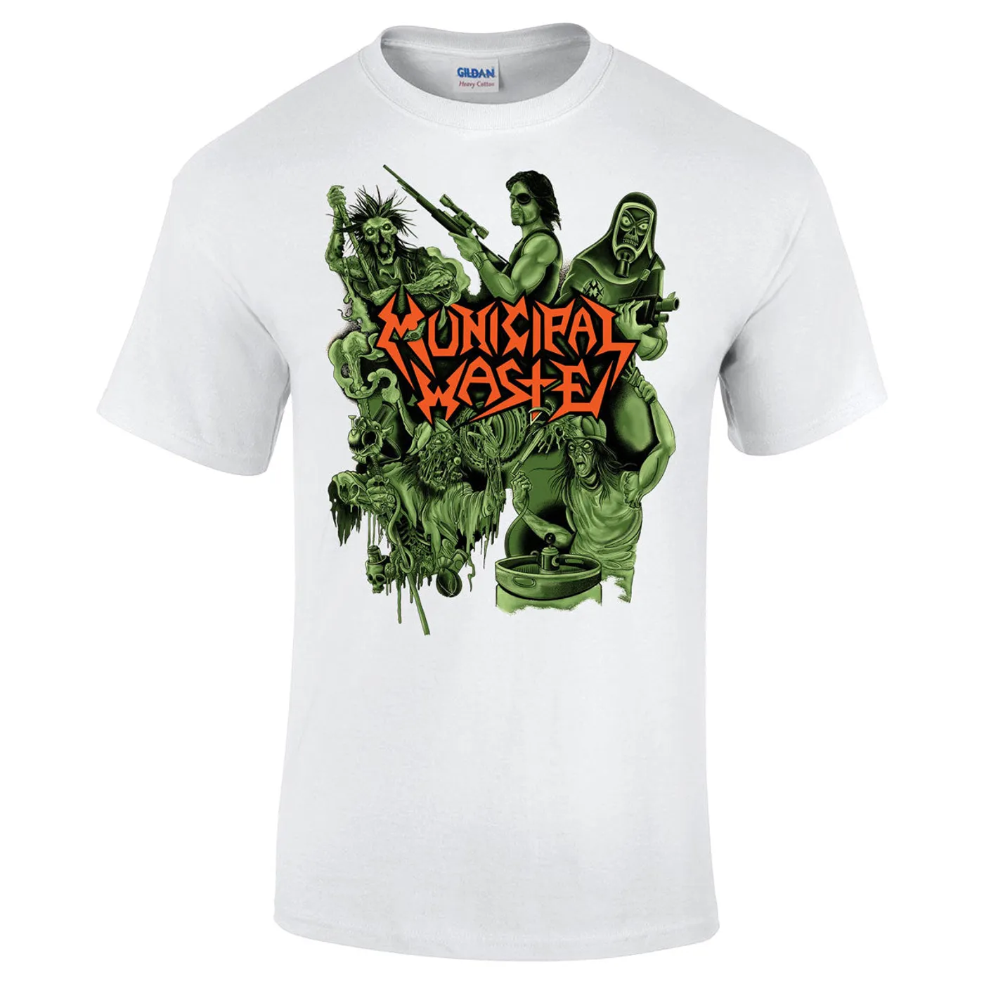 Municipal Waste Collage Logo T-Shirt - White