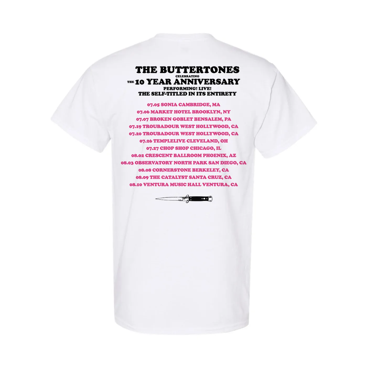 The Buttertones 10 YEAR ANNIVERSARY TEE WHITE