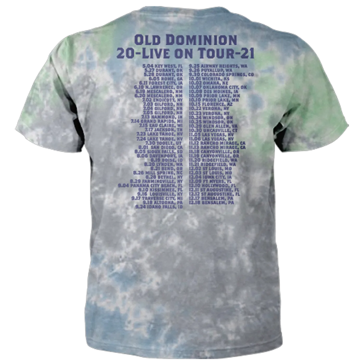 Old Dominion 2021 Tie Dye Tour Tee