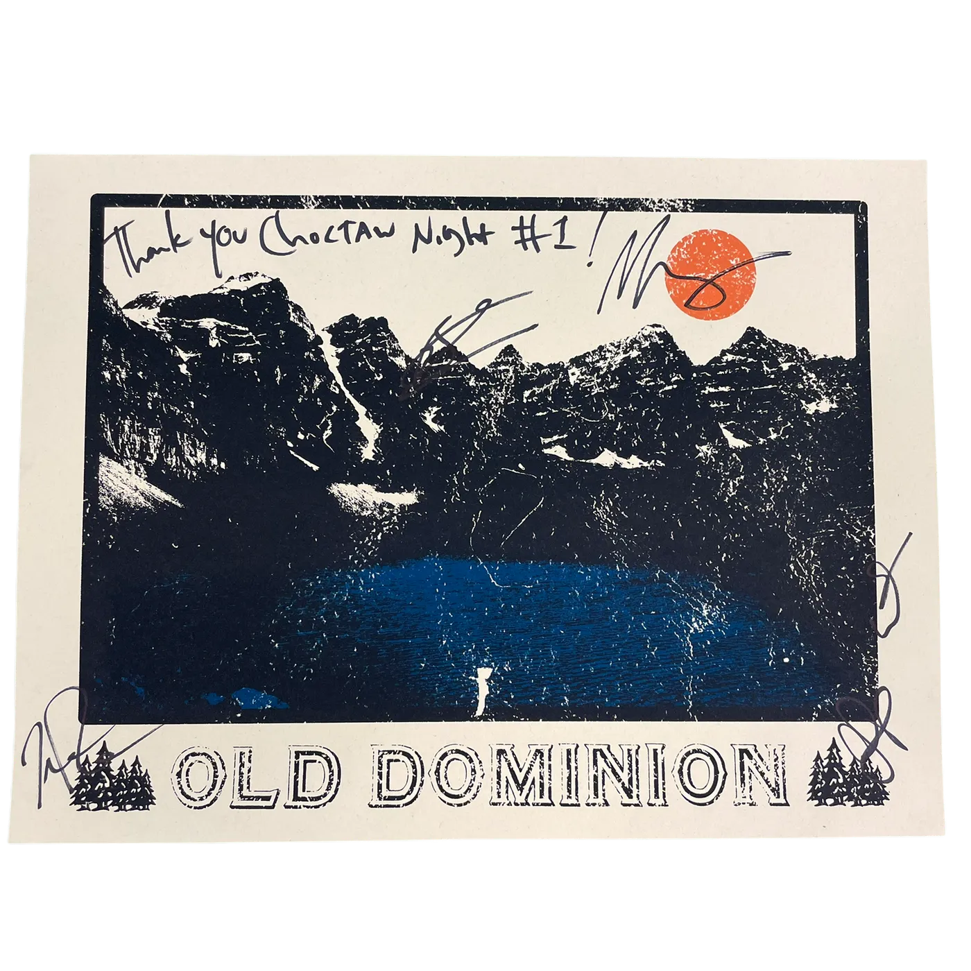 Old Dominion Signed Tour Poster Choctaw Night 1