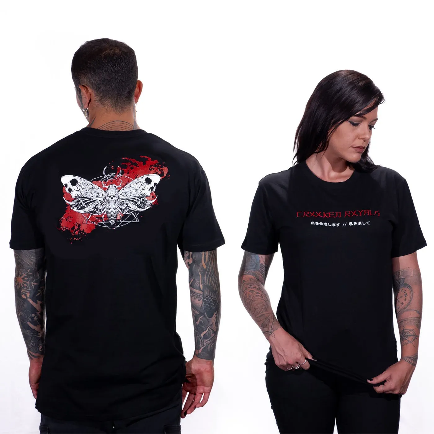 Crooked Royals CRXXKED Death Moth Splatter Tee (Black)