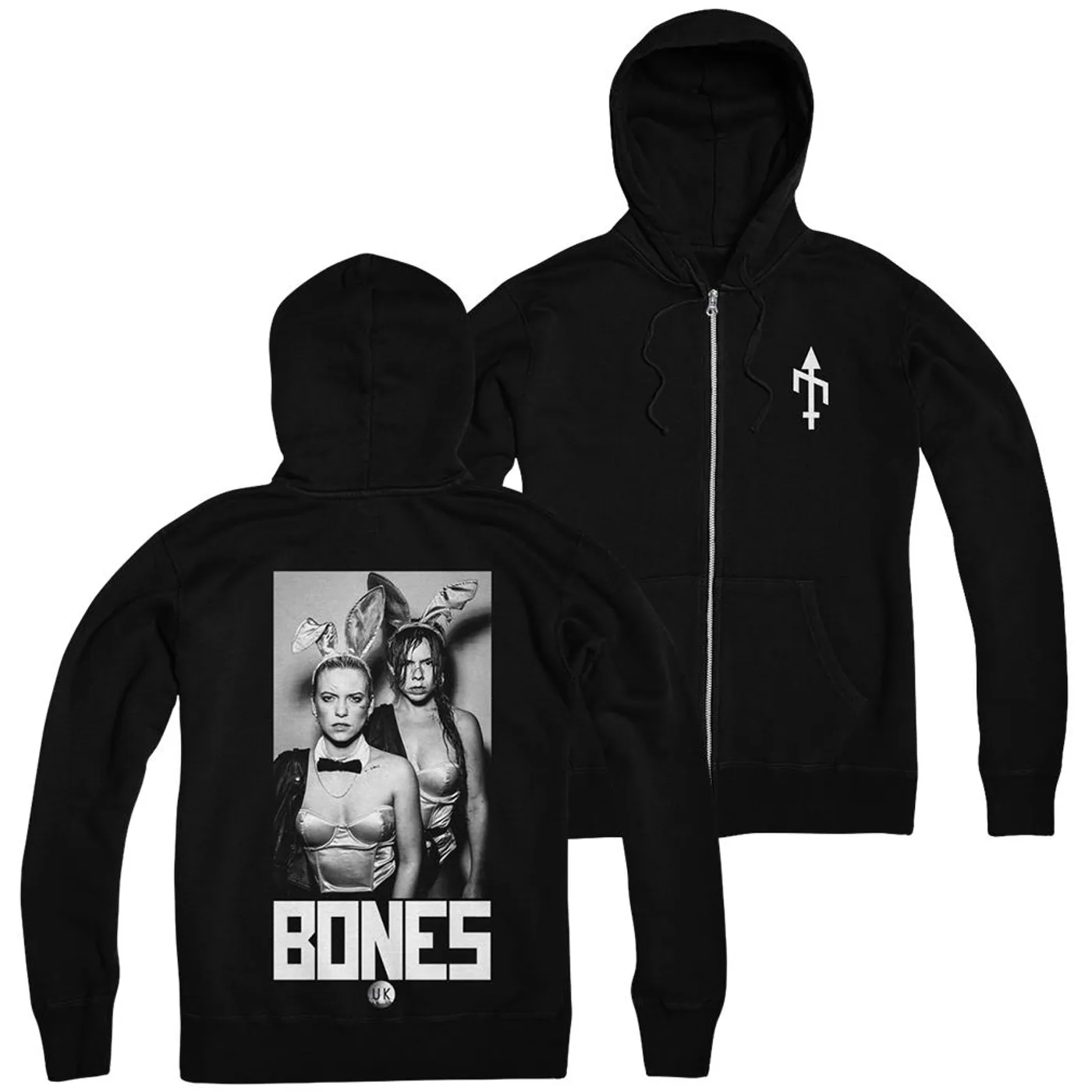 BONES UK - Bones Black Zip Up Hoodie