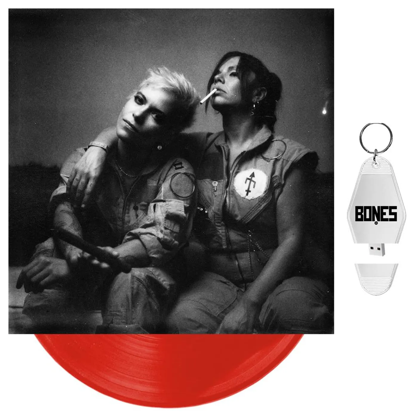 BONES UK - 'Unplugged' Opaque Red 10" Vinyl + USB Motel Keychain