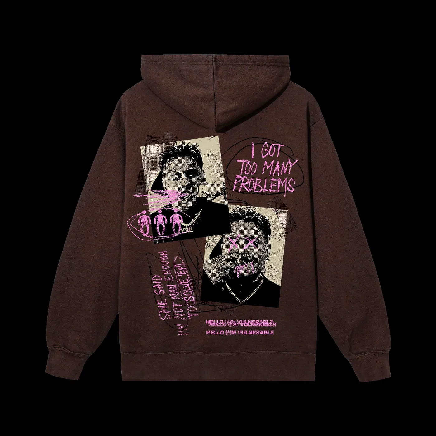 Fat Nick Too Many Problems Brown Hoodie
