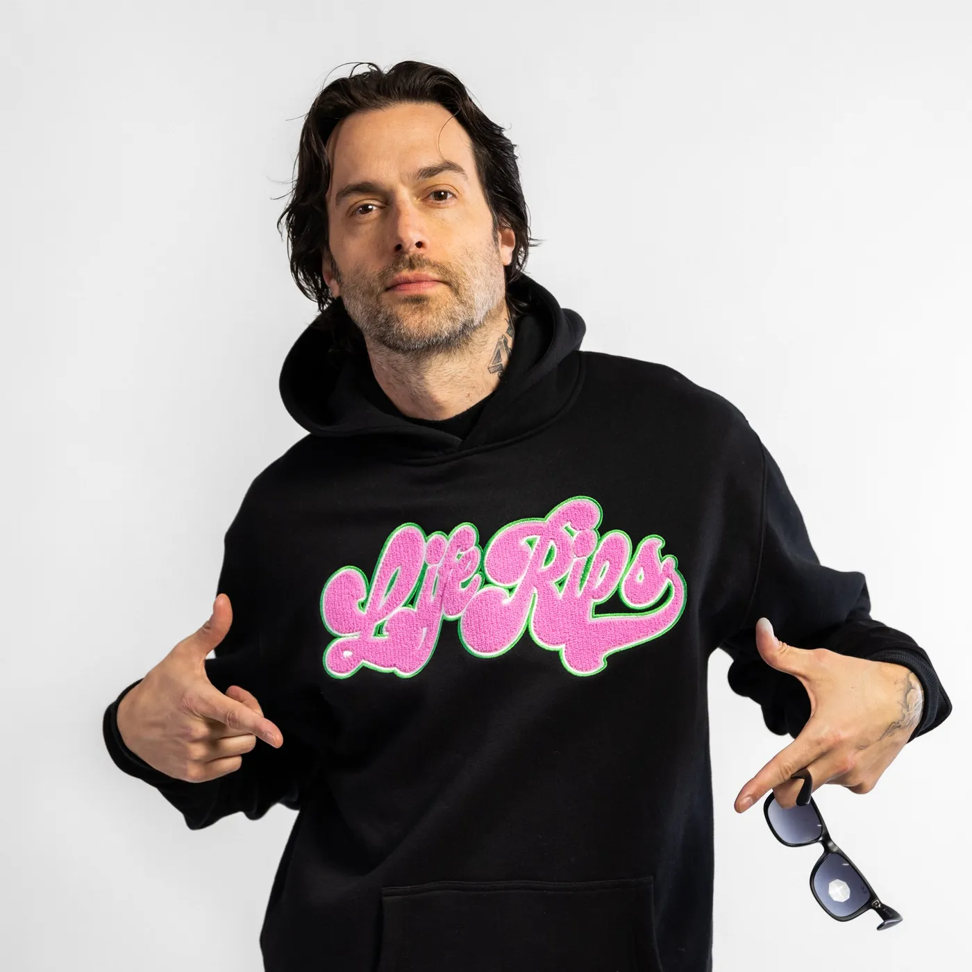 Chris D'Elia Life Rips Groovy Patch Hoodie