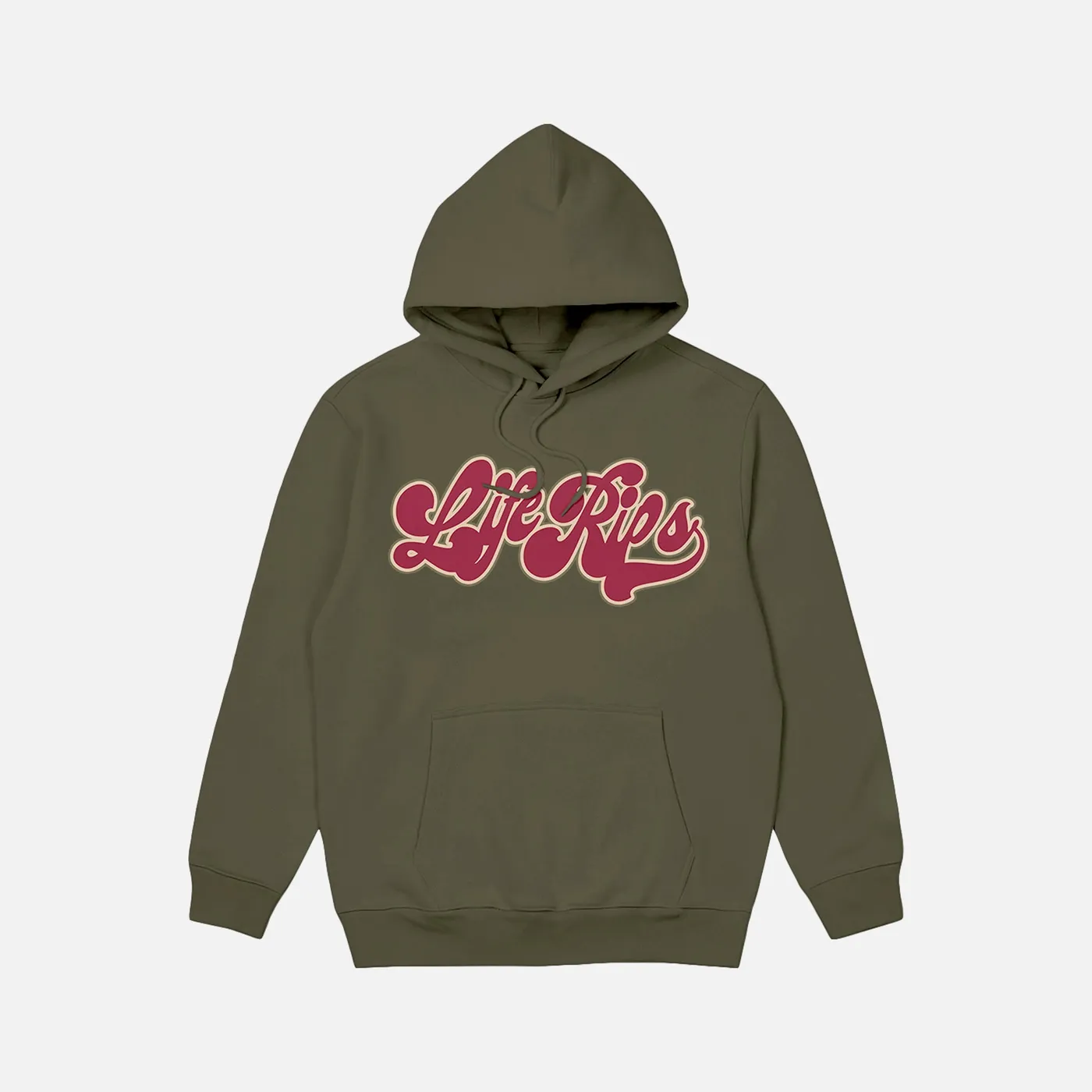 Chris D'Elia Life Rips Groovy Army Green Hoodie
