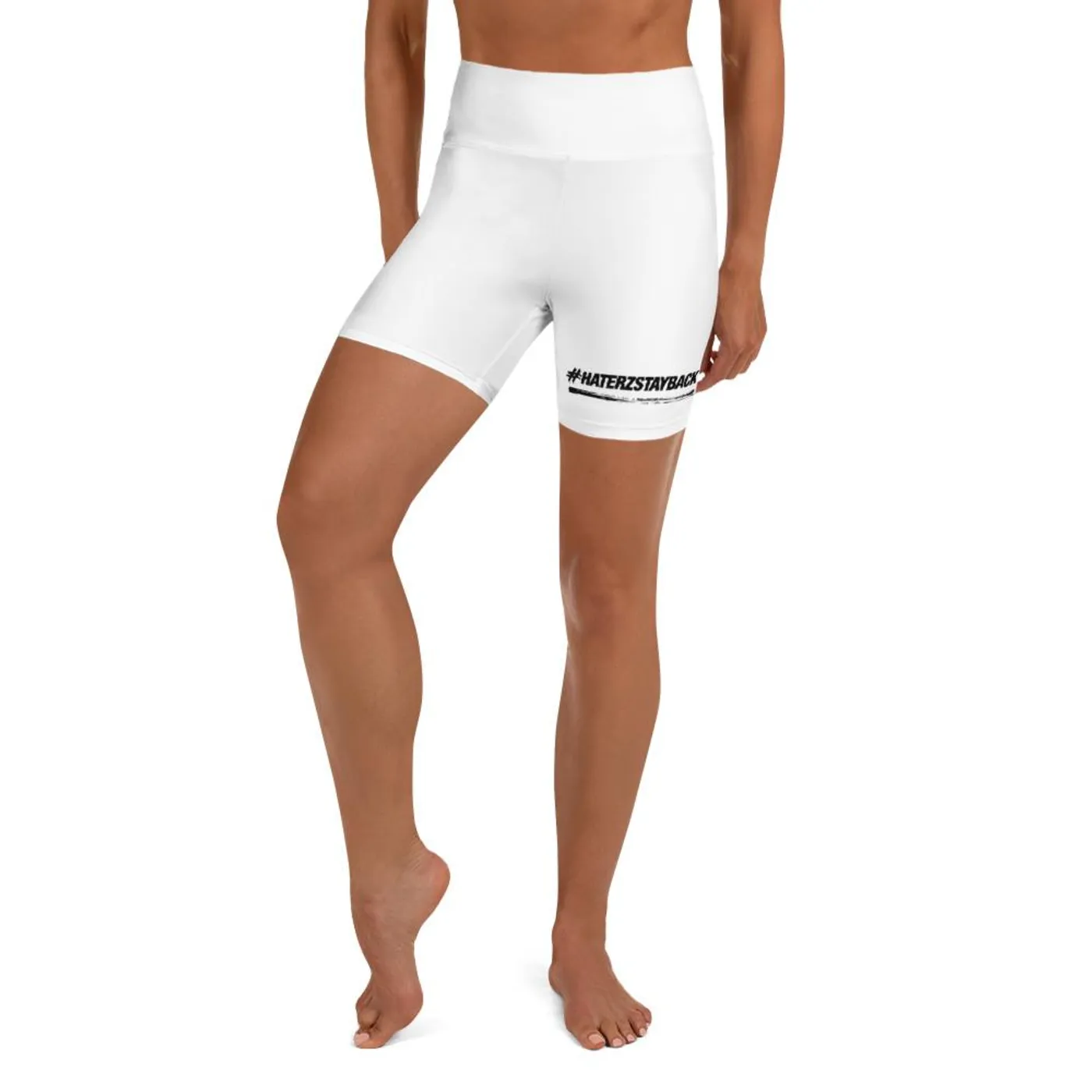 Jay Blaze #HaterzStayBack Women's Yoga Shorts (White)