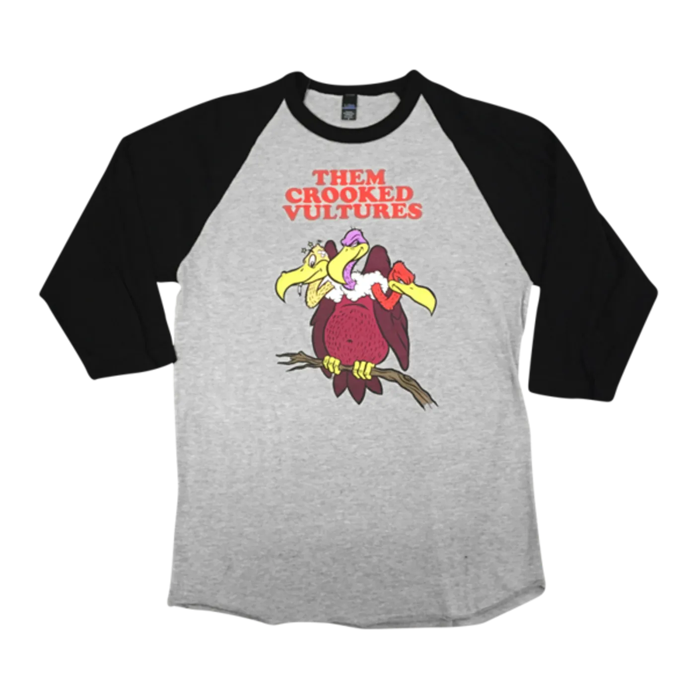 Them Crooked Vultures Cartoon 3/4 Sleeve Raglan