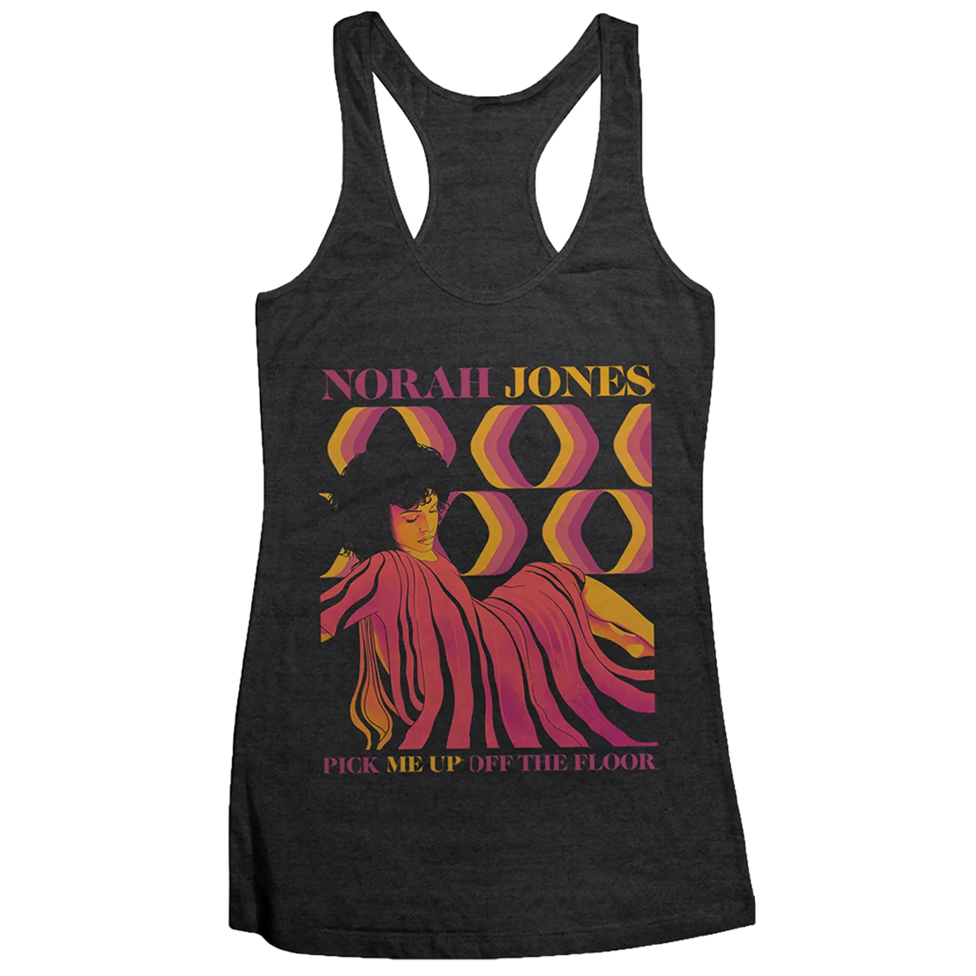 Norah Jones Pick Me Up Vintage Black Racerback Tank