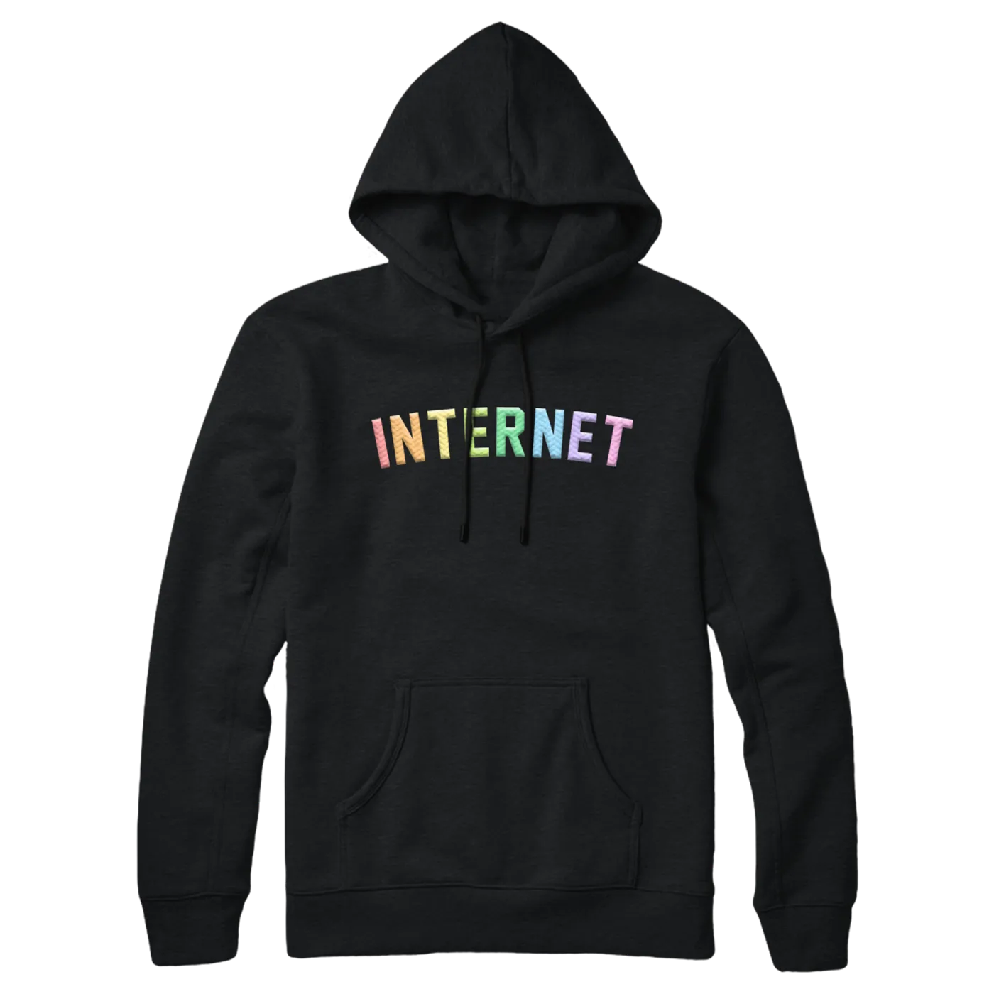 EMBROIDERED The Internet HOODIE - RAINBOW BLACK