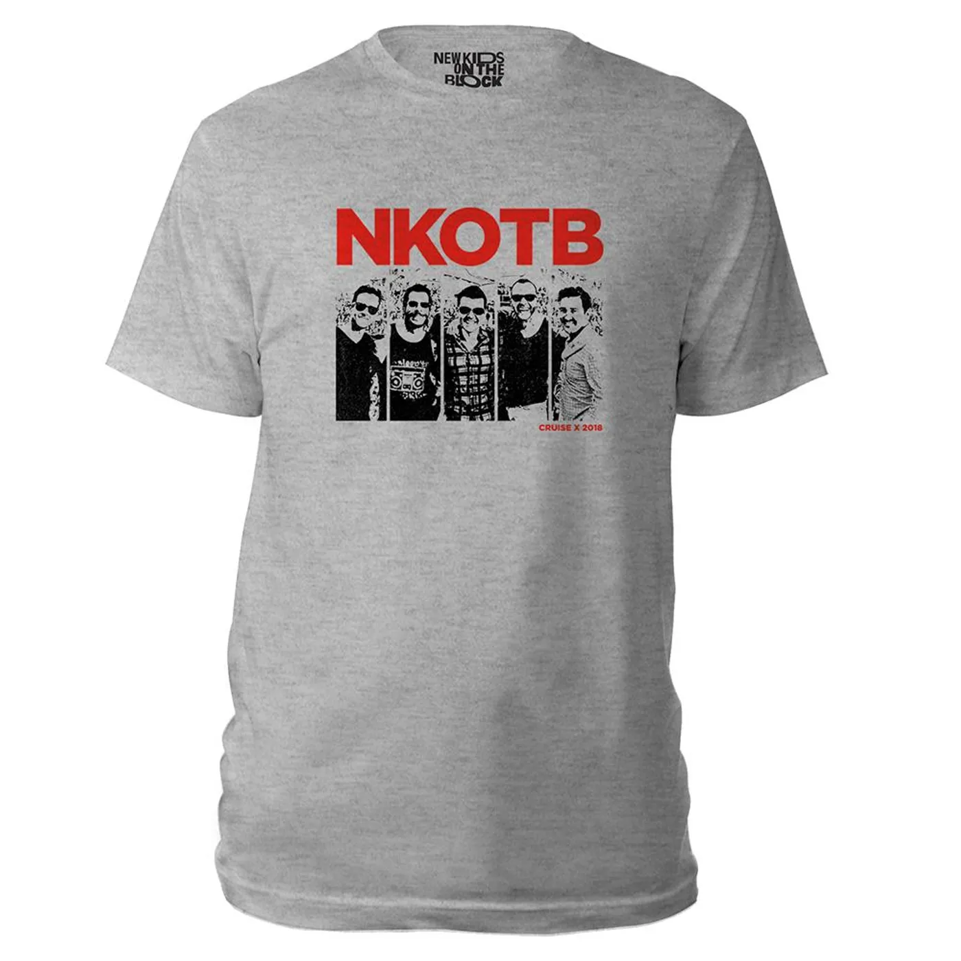 New Kids On The Block NKOTB Cruise X grayscale photo tee