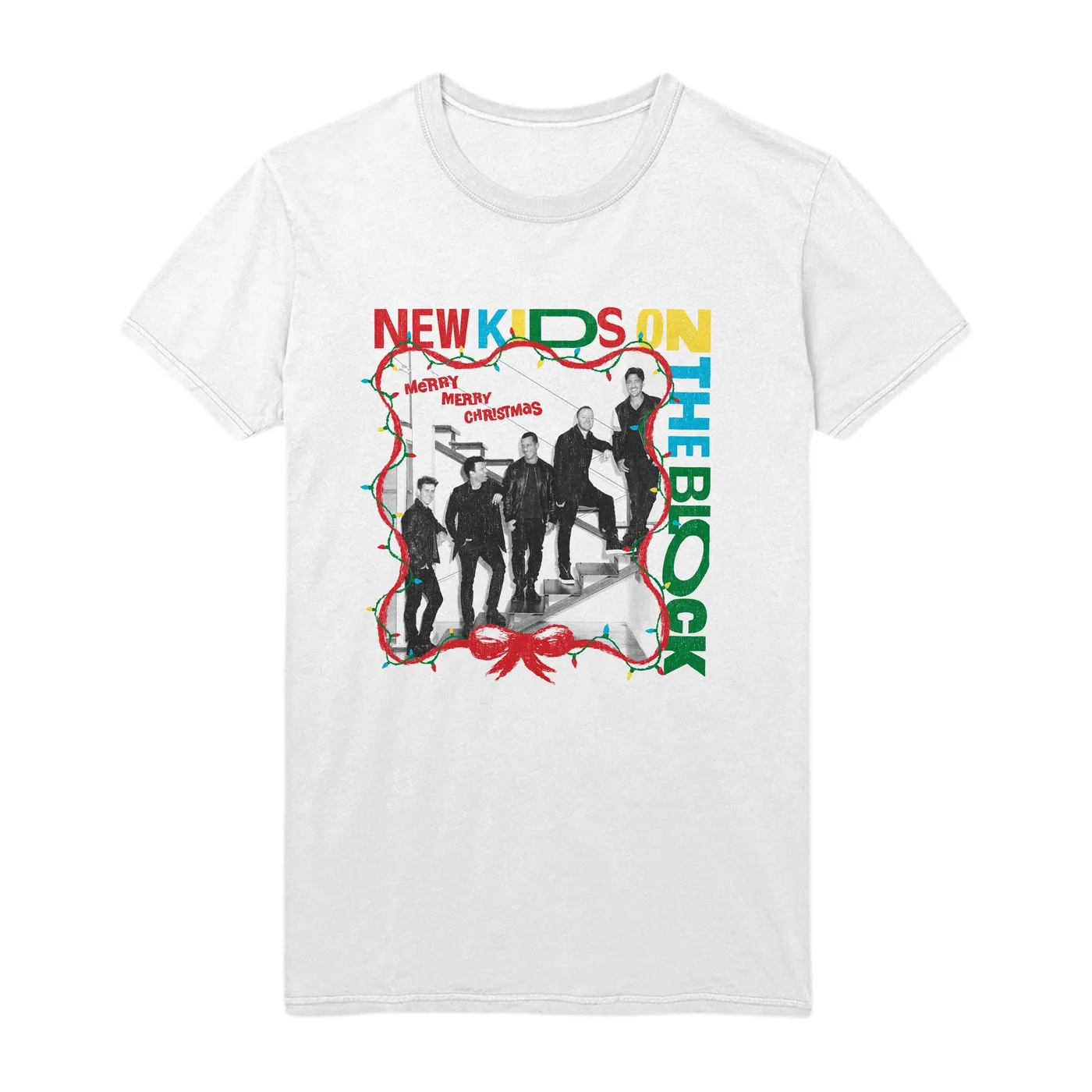 New Kids On The Block NKOTB Holiday Staircase Photo Tee