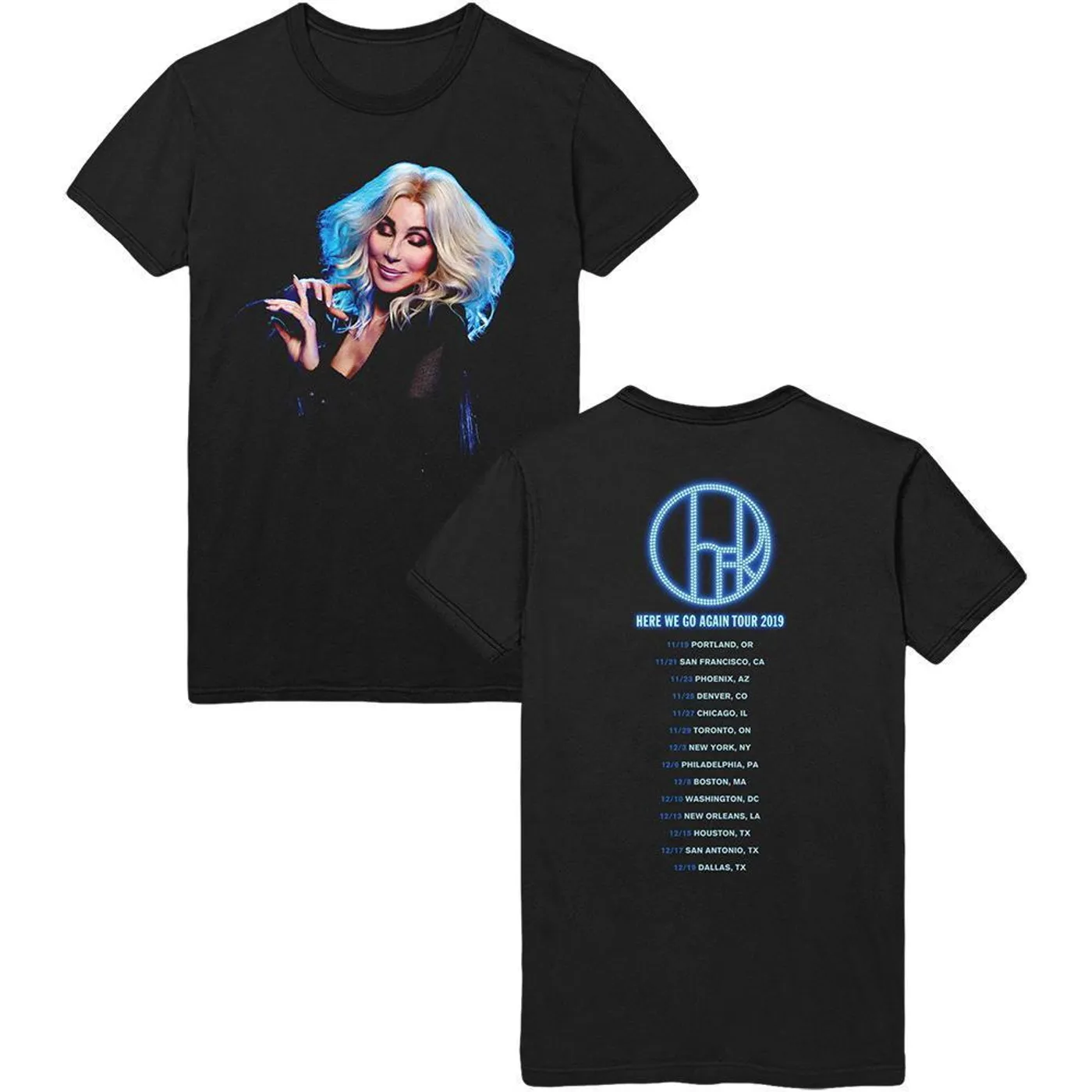 Cher Here We Go Again Live Photo Tee