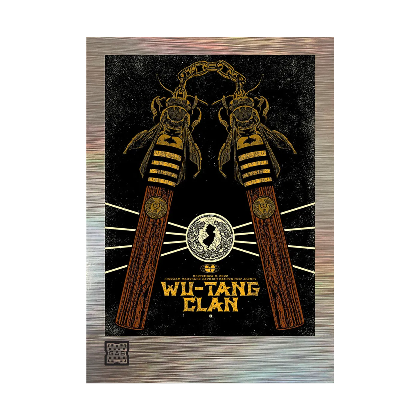 Wu-Tang Clan Limited Edition WuTangClan.com and iconic.collectionzz.com Exclusive Silver Rain Foil with art by Chris Garofolo (Camden, NJ)