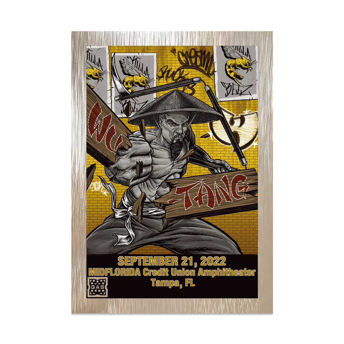 Wu-Tang Clan Limited Edition WuTangClan.com and iconic.collectionzz.com Exclusive Silver Rain Foil with art by Johnny Crap (Tampa, FL)