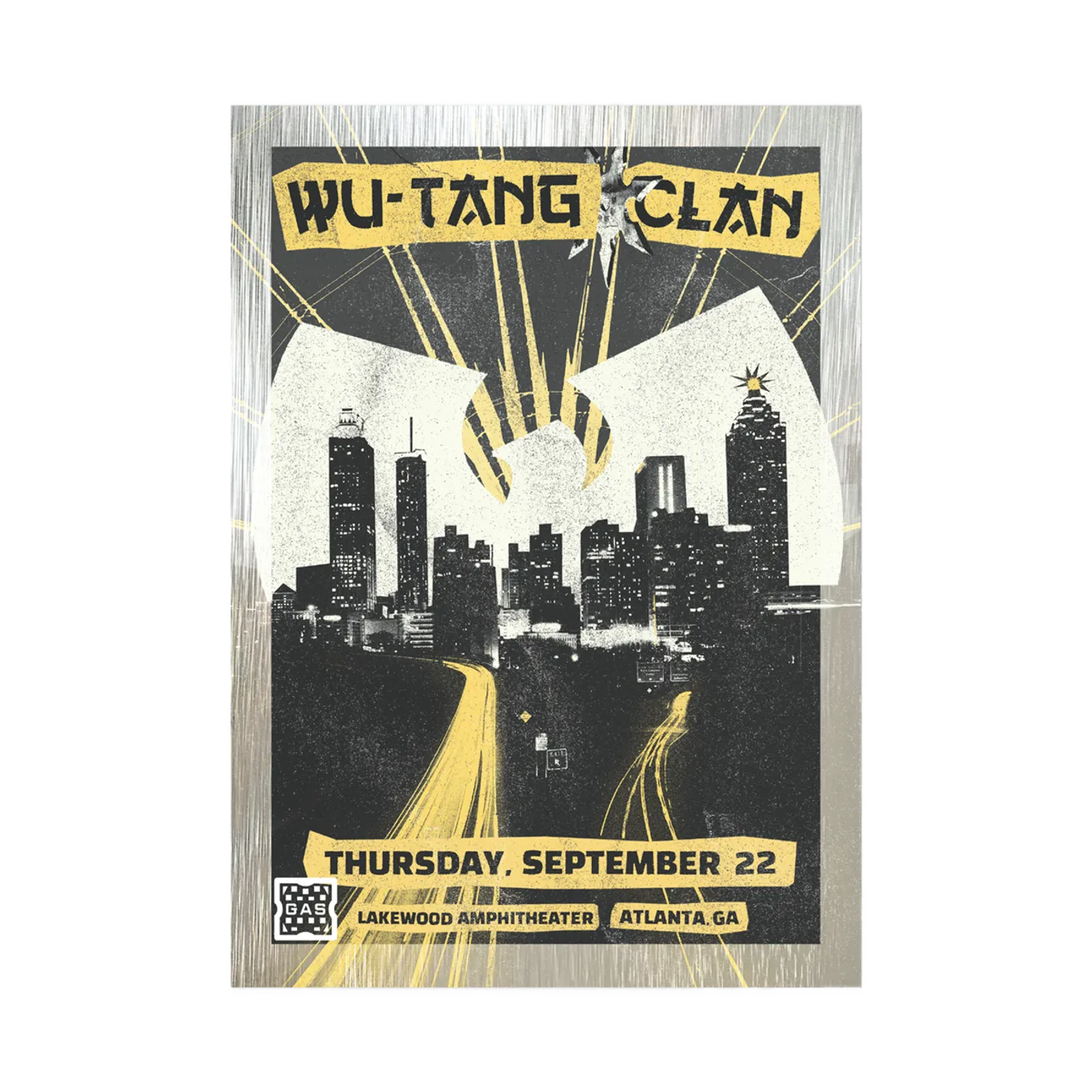 Wu-Tang Clan Limited Edition WuTangClan.com and iconic.collectionzz.com Exclusive Silver Rain Foil with art by Bailey Zindel (Atlanta, GA)