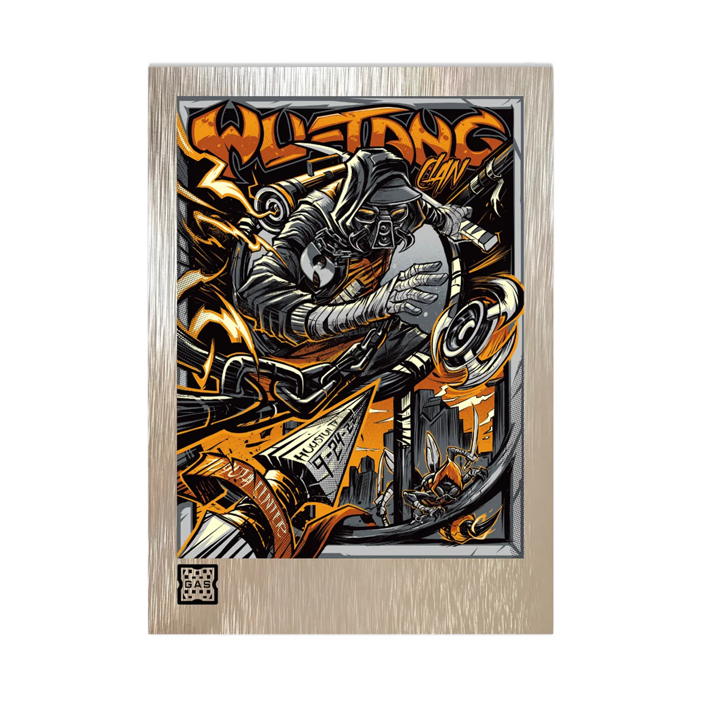 Wu-Tang Clan Limited Edition WuTangClan.com and iconic.collectionzz.com Exclusive Silver Rain Foil with art by Dayne Henry (Houston, TX)