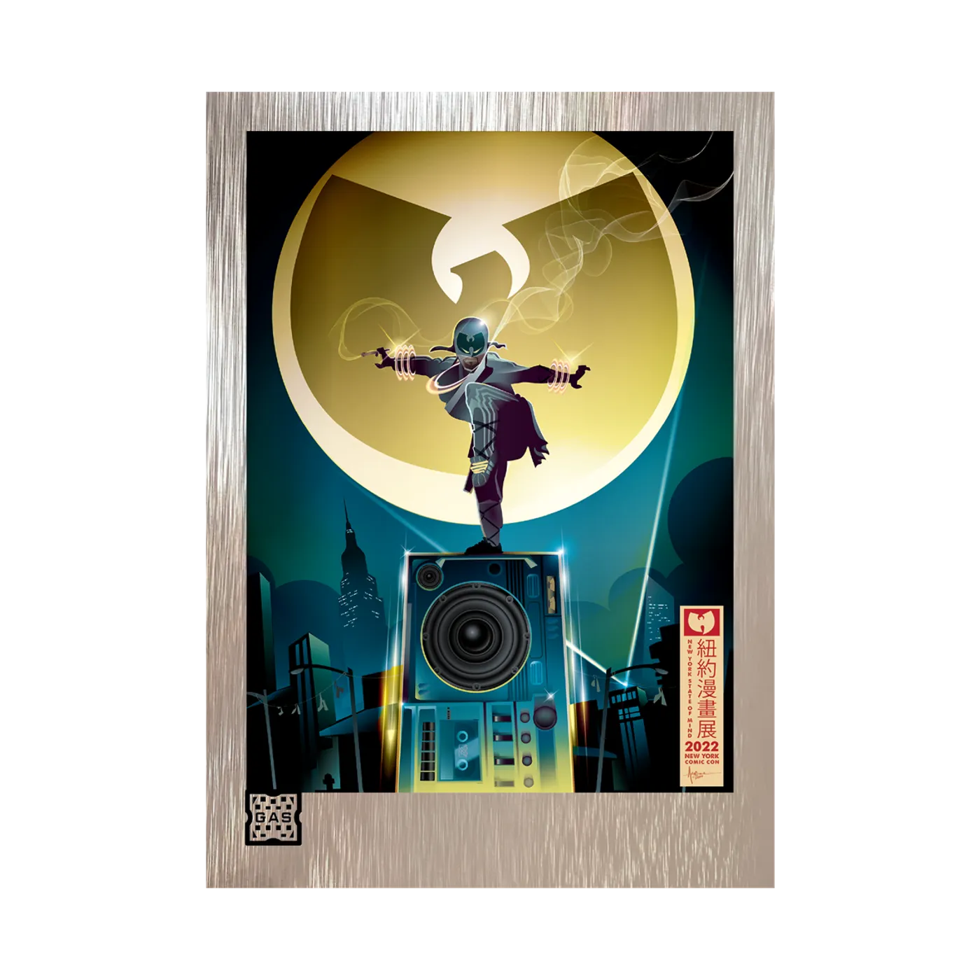 Wu-Tang Clan Limited Edition WuTangClan.com and iconic.collectionzz.com Exclusive Silver Rain Foil with art by Orlando Arocena (NYCC-1)