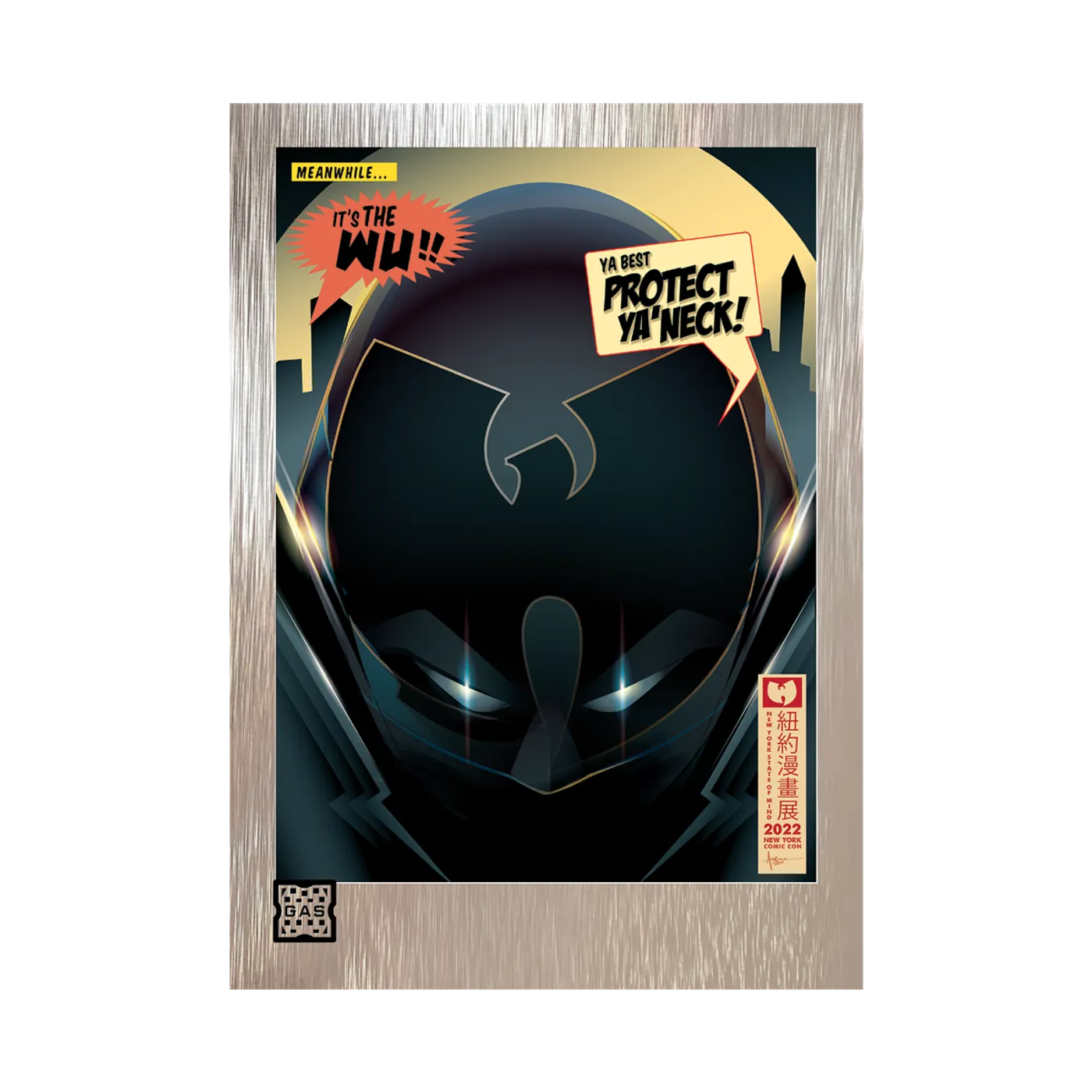 Wu-Tang Clan Limited Edition WuTangClan.com and iconic.collectionzz.com Exclusive Silver Rain Foil with art by Orlando Arocena (NYCC-2)