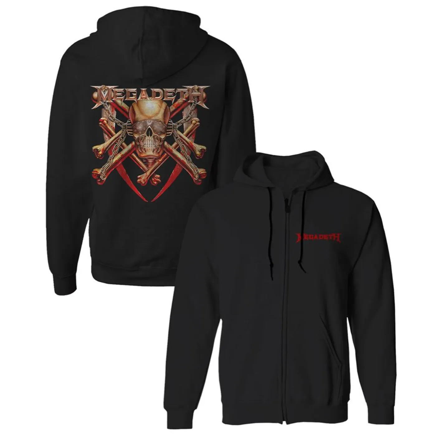 Megadeth Skull and Bones Zip Hoodie