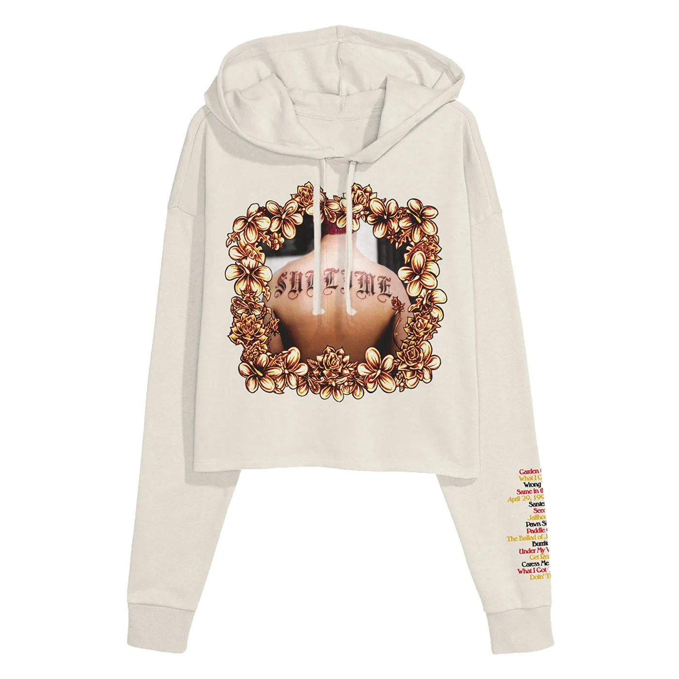 Sublime Floral Framed Cropped Hoodie