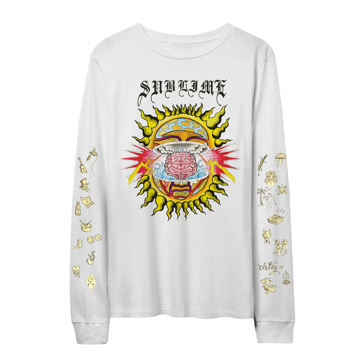 Sublime Mind-Blown Sun White Longsleeve