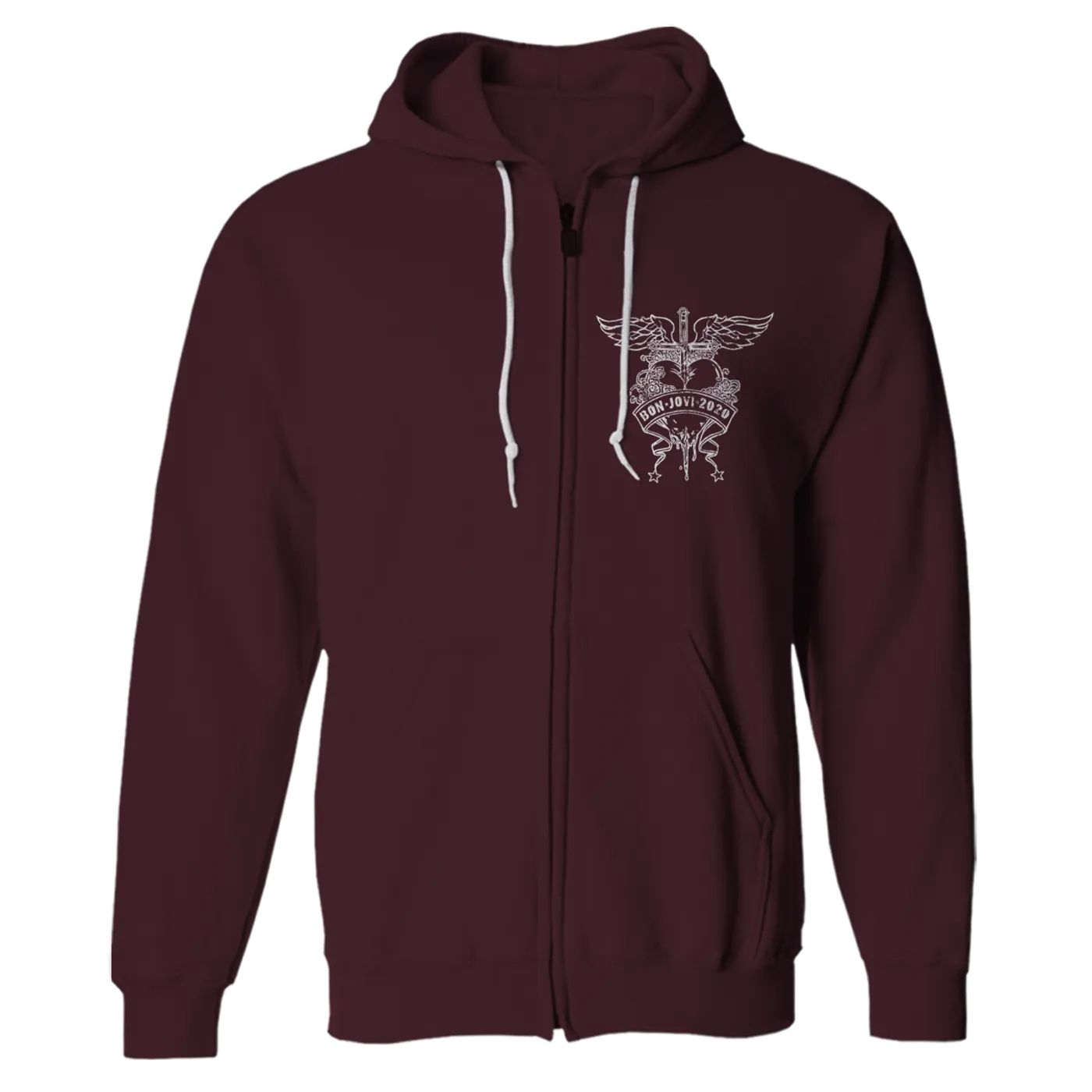 Bon Jovi 2020 Stars & Stripes Maroon Hoodie