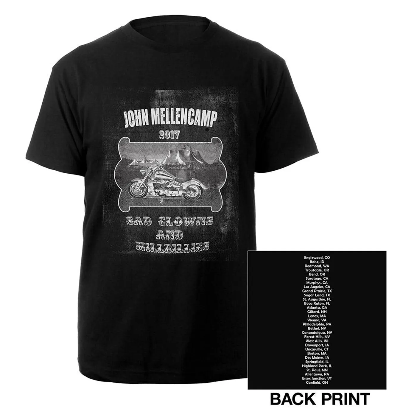 John Mellencamp Sad Clowns and Hillbillies Bike Tee - Summer 2017 Tour