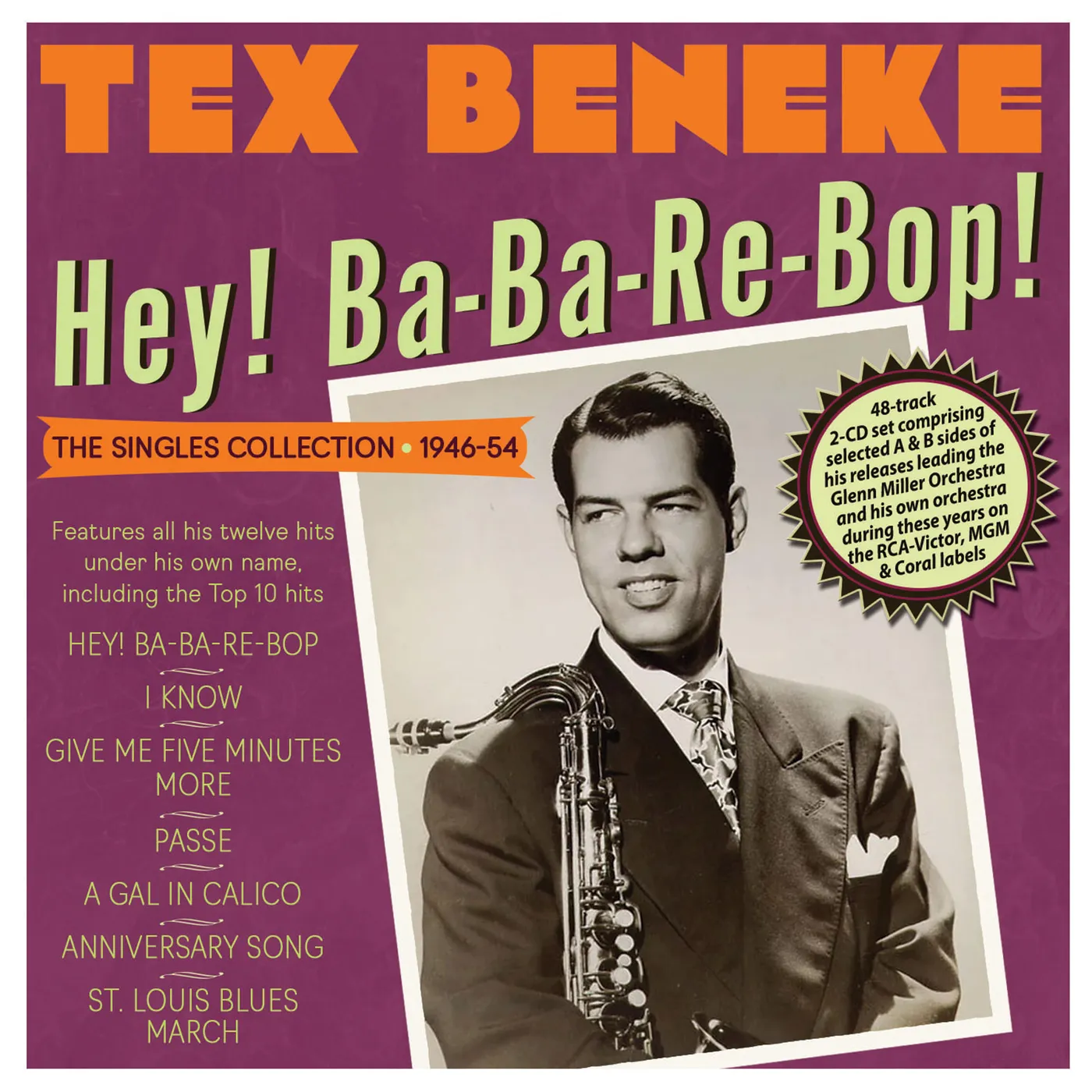 Tex Beneke HEY! BA-BA-RE-BOP! THE SINGLES COLLECTION 1946-54 (2CD) CD