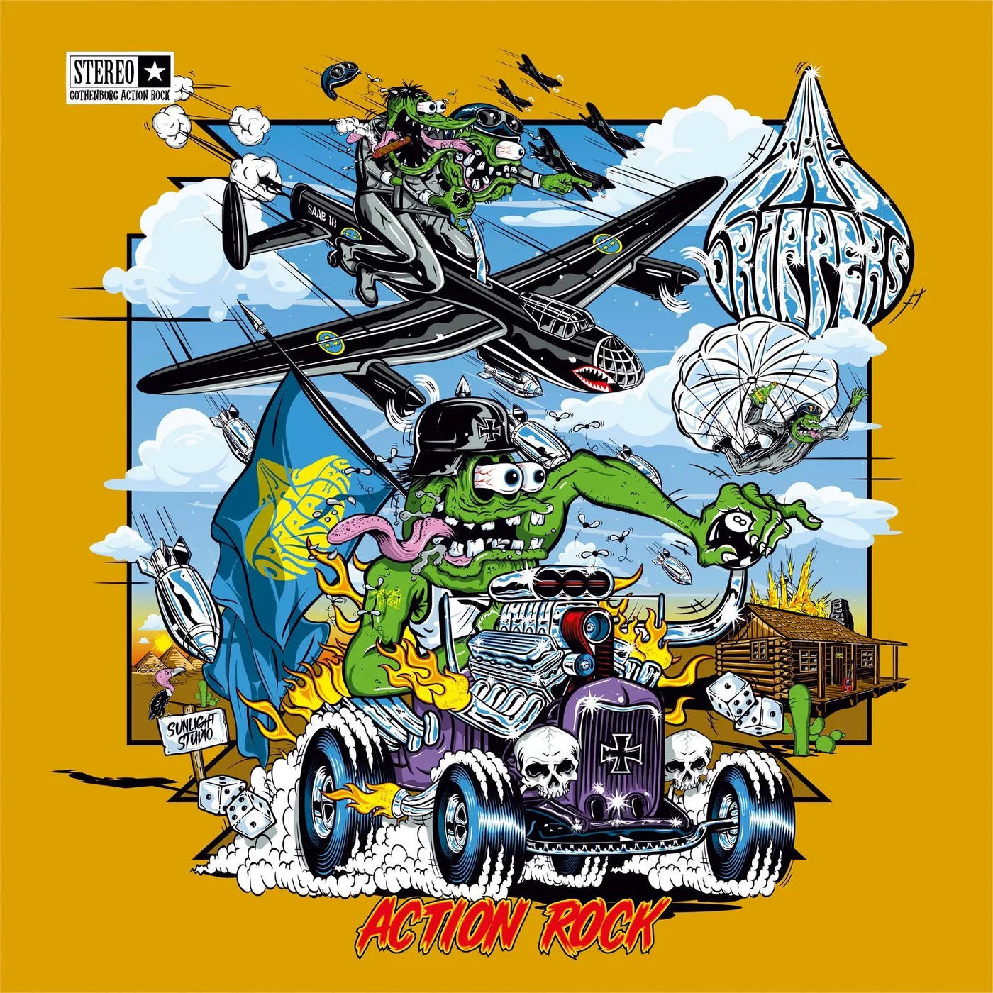 The Drippers Action Rock (Clear Yellow/Green Splatter Vinyl Record