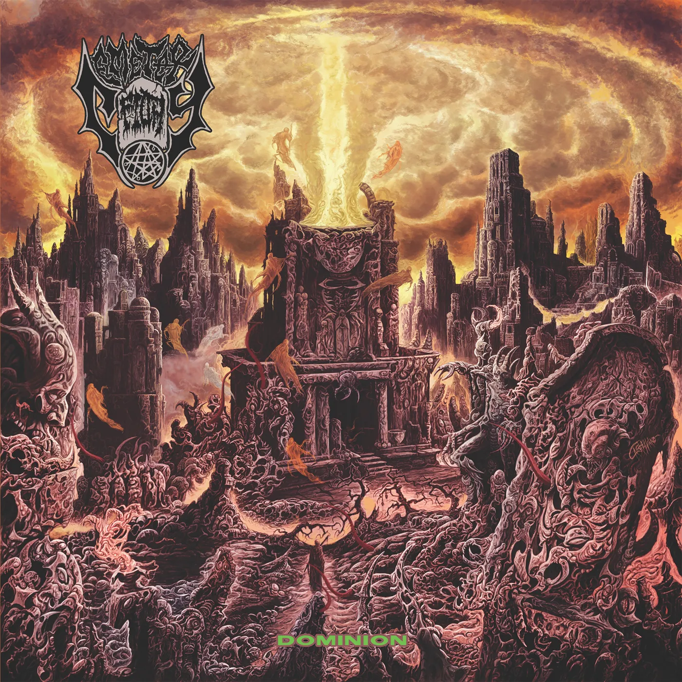 Cemetery Filth DOMINION (ORANGE/GREEN SWIRL VINYL) Vinyl Record