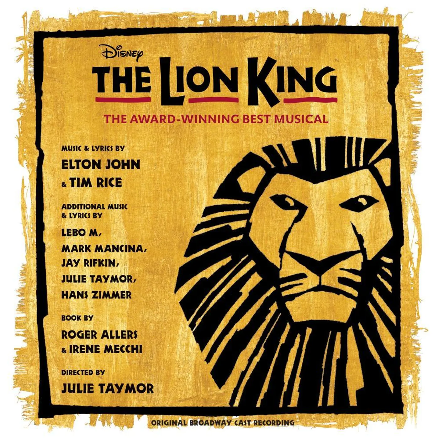 Various Artists The Lion King: Original Broadway Cast (Yellow/Black Splatter 2 LP) Vinyl Record