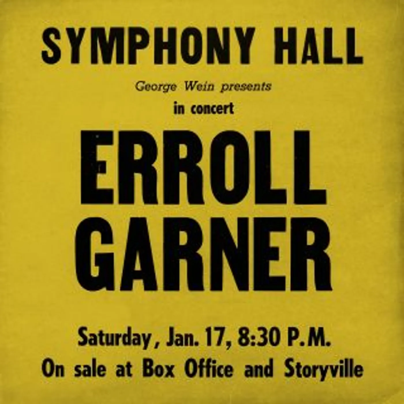 Erroll Garner Symphony Hall Concert Vinyl Record