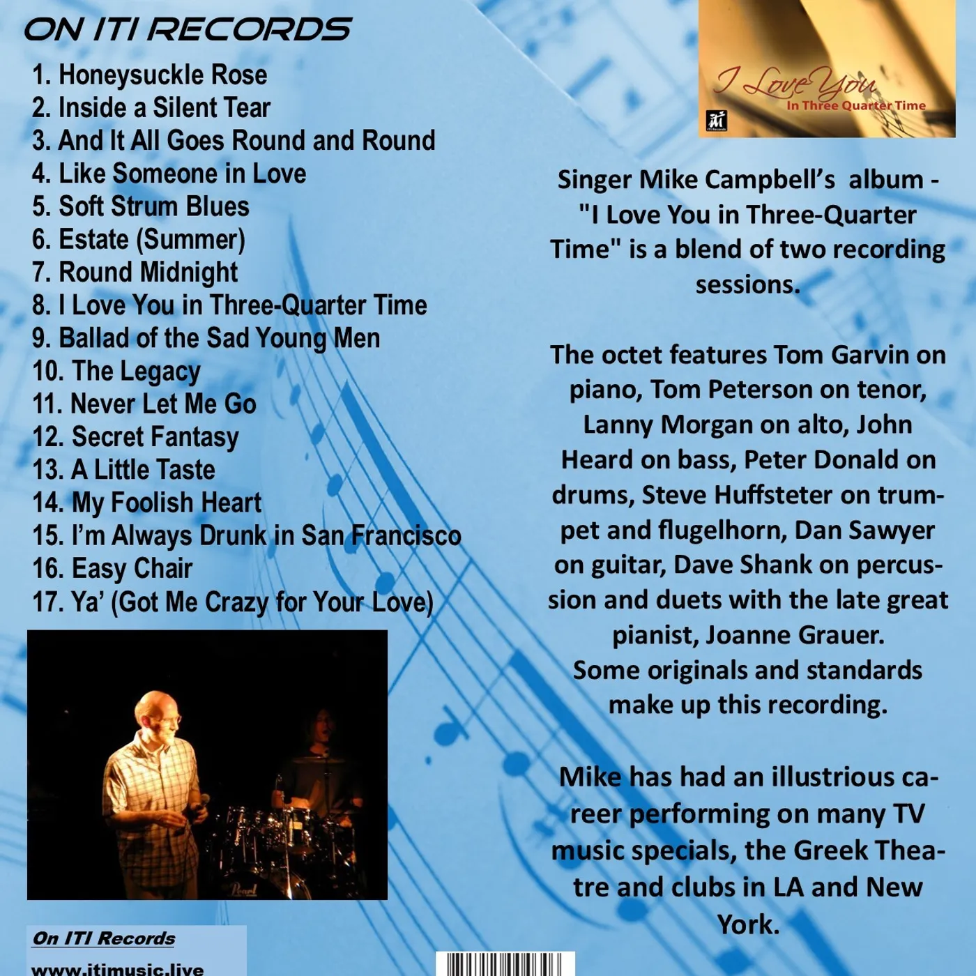Mike Campbell I LOVE YOU IN THREE-QUARTER TIME CD