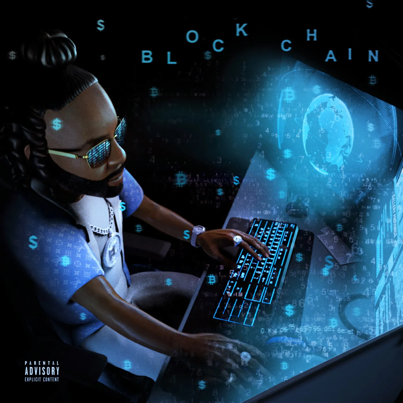 Money Man BLOCKCHAIN (BLUE SEAGLASS WAVE VINYL) Vinyl Record