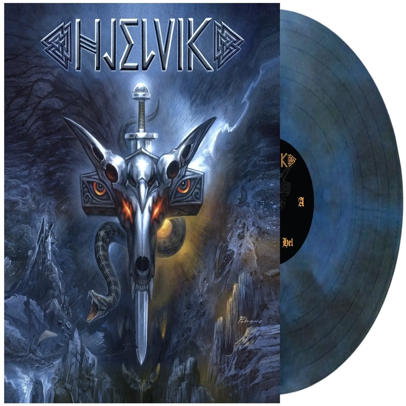 HJELVIK WELCOME TO HEL (DARK BLUE SWIRL) Vinyl Record