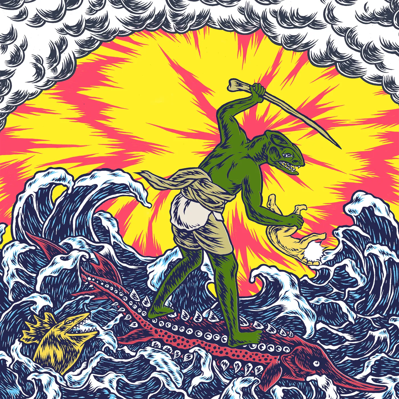 King Gizzard & The Lizard Wizard TEENAGE GIZZARD (PINK & YELLOW COLOR VINYL) Vinyl Record