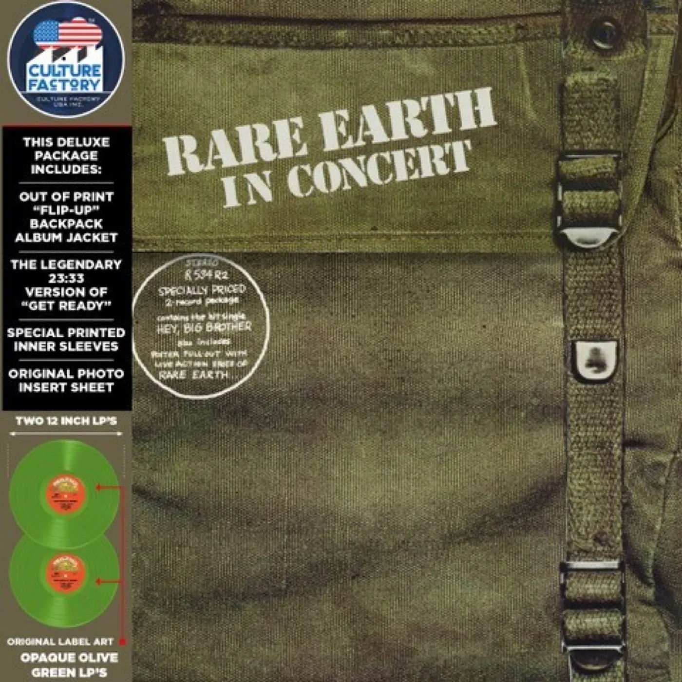 Rare Earth IN CONCERT Vinyl Record