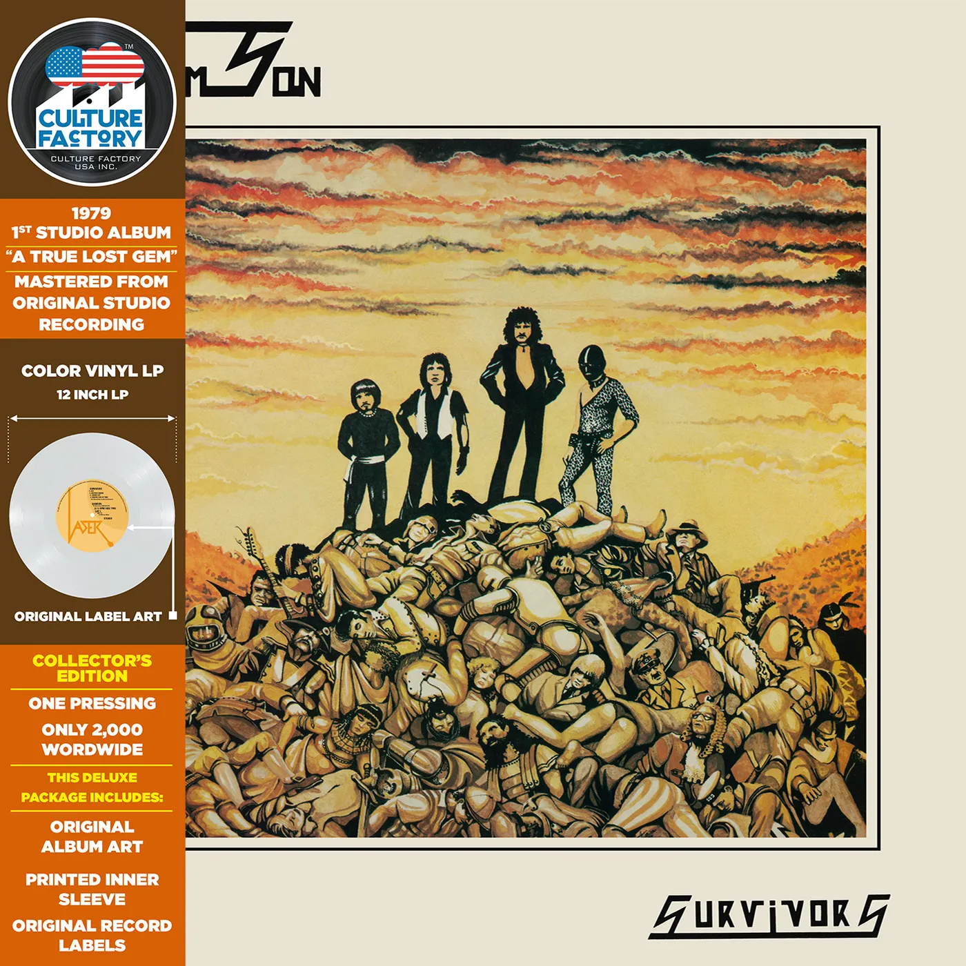 Samson SURVIVORS (MILKY CLEAR VINYL) Vinyl Record