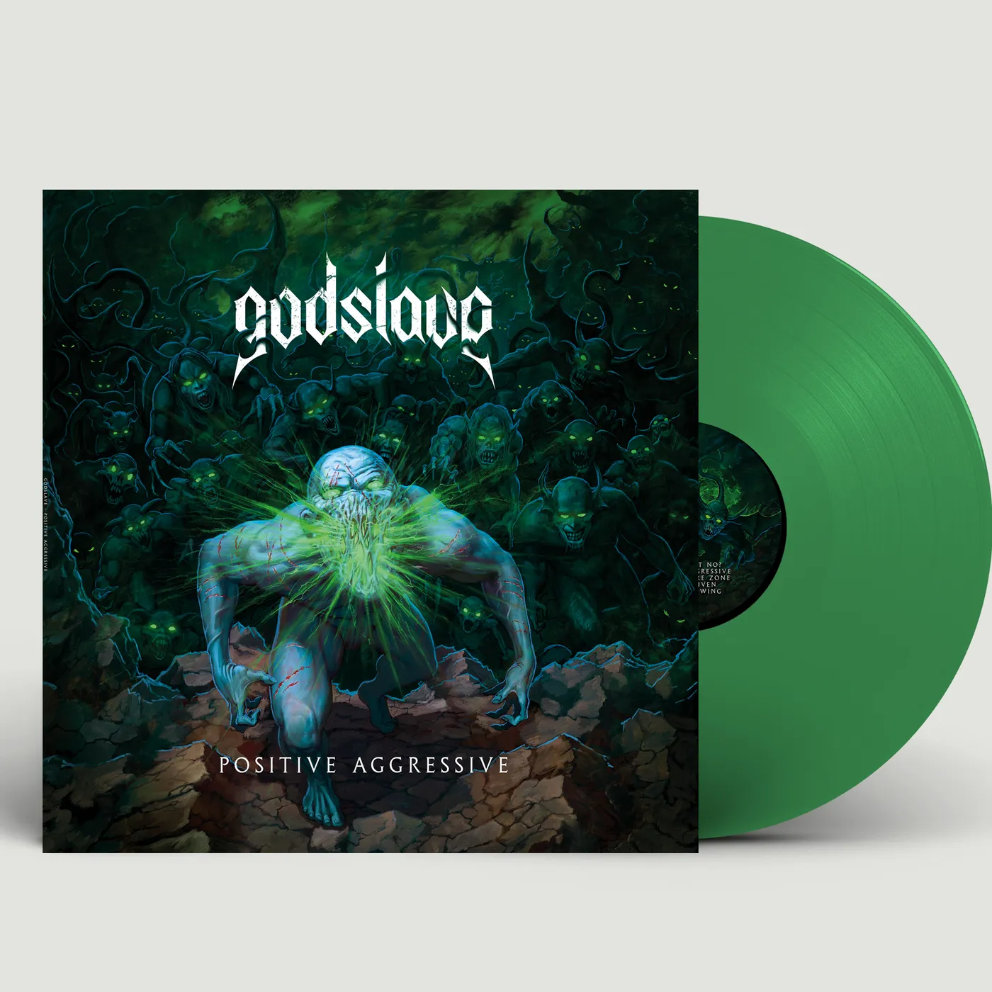Godslave Positive Aggressive   Green Vinyl Record