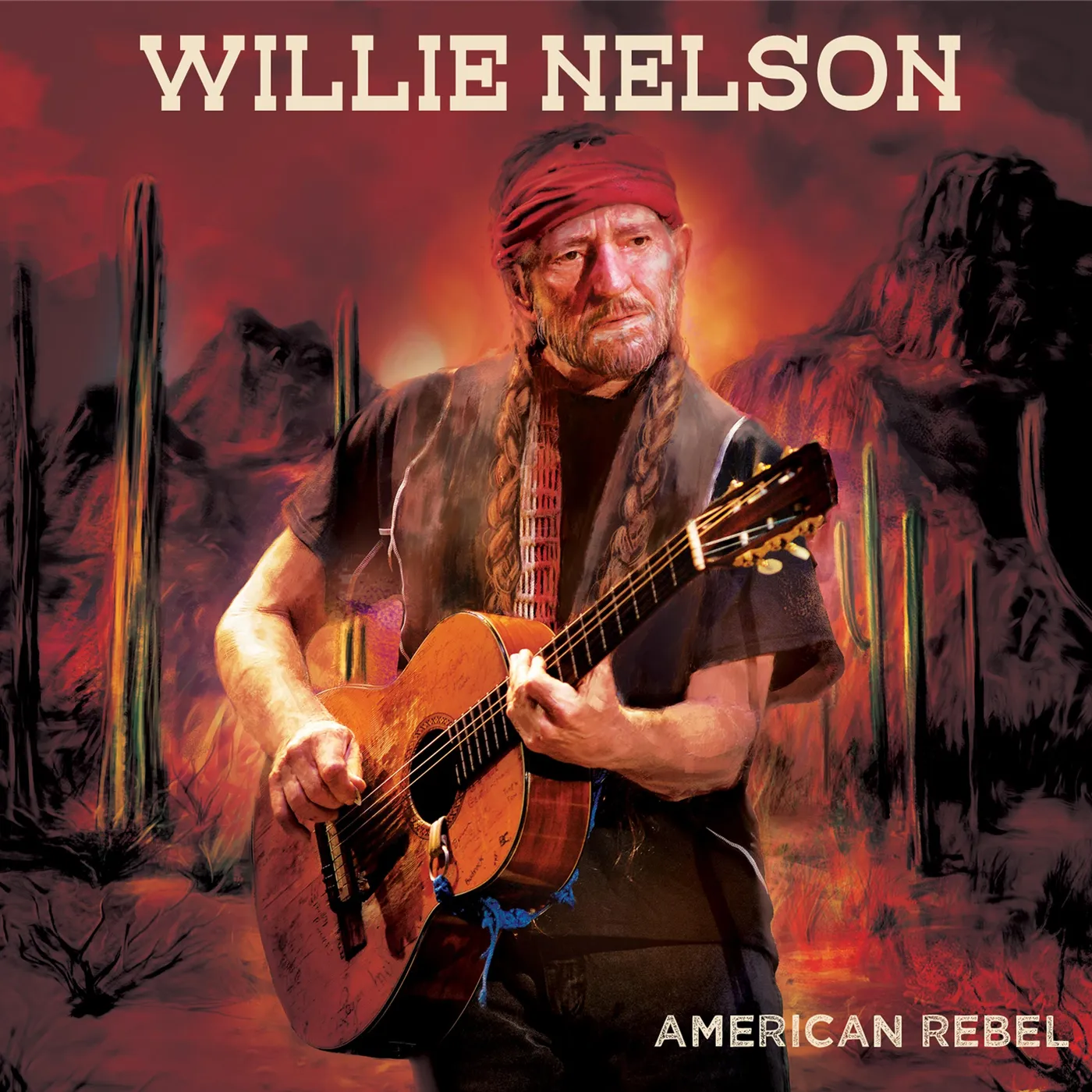 Willie Nelson American Rebel (Red Marble Vinyl Record)