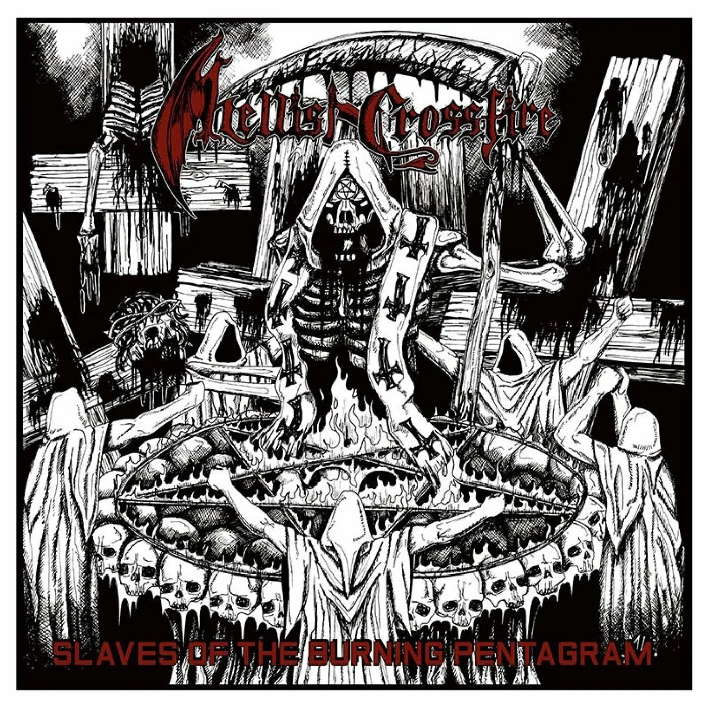 Hellish Crossfire Slaves Of The Burning Pentagram Vinyl Record