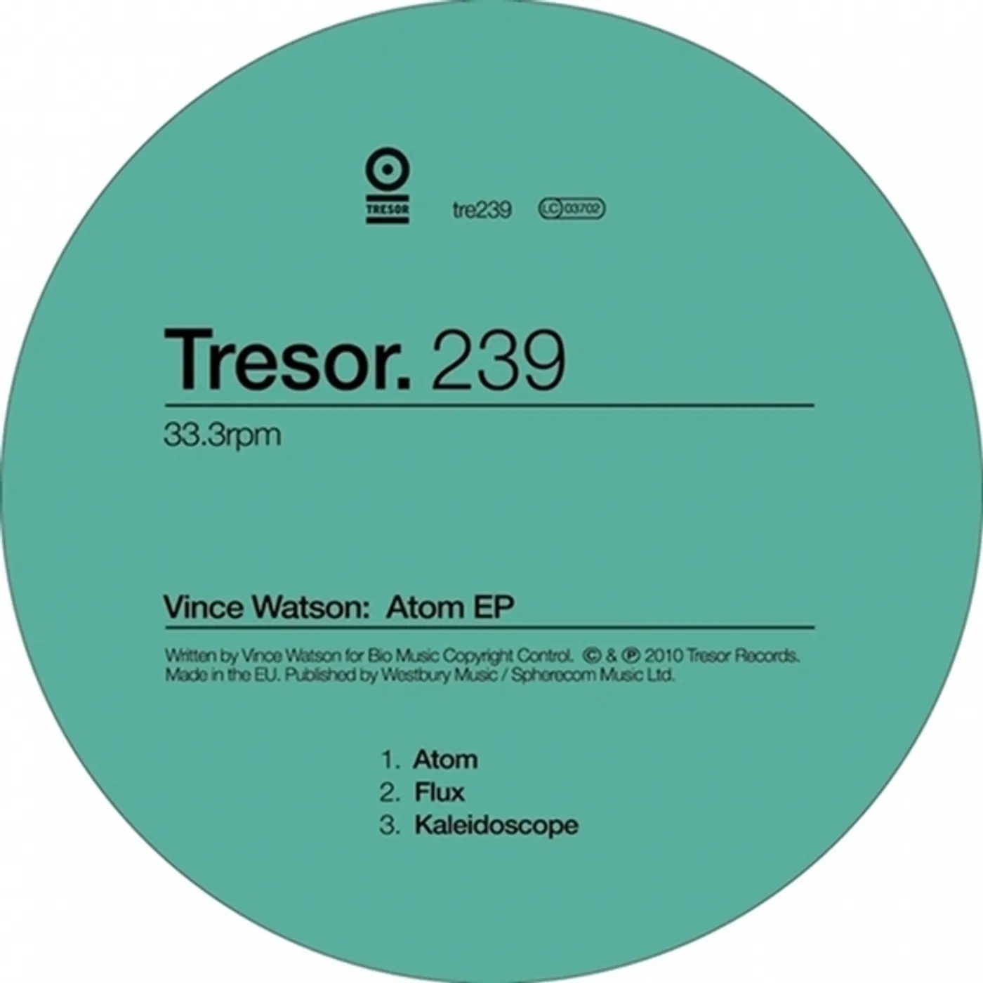 Vince Watson Atom EP Vinyl Record